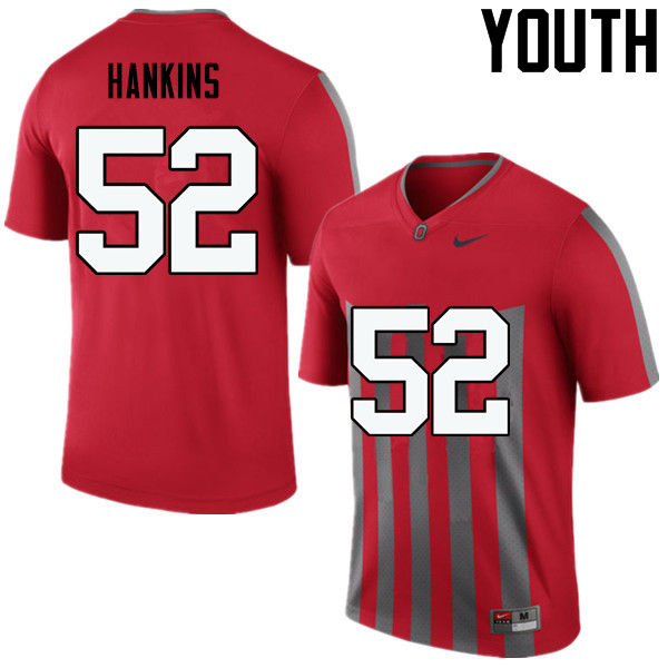 Ohio State Buckeyes Johnathan Hankins Youth #52 Throwback Game Stitched College Football Jersey